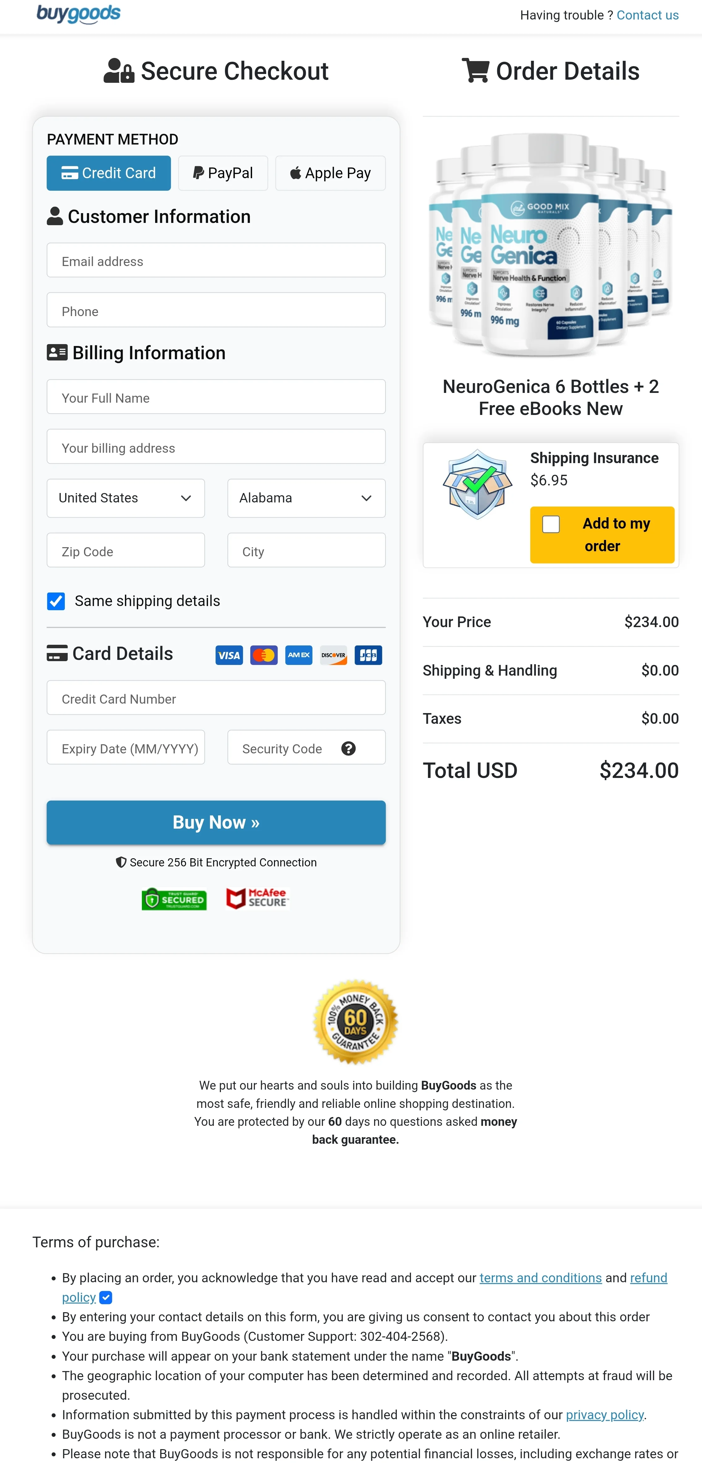 NeuroGenica order form